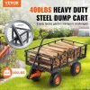 VEVOR Dump Cart, Metal Garden Dump Cart with Easy to Assemble Frame, 400 lbs Capacity