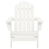 Patio Adirondack Chair with Table Solid Fir Wood White