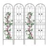 4 Pack Metal Garden Trellis 86.7" x 19.7" Rustproof Trellis for Climbing Plants Outdoor Flower Support Black - BLACK
