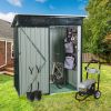 5ft x 3ft Outdoor Metal Storage Shed Transparent Plate Black