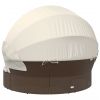 Patio Lounge Bed with Canopy and Cushions Brown Poly Rattan
