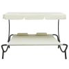 Patio Lounge Bed with Canopy and Pillows Cream White