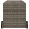 Garden Storage Box with Wheels Gray 74.8 Gal Poly Rattan