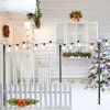 Set of 6 RC String Light Pole, 9 FT Lighting Stand with Heart Shape Hooks, LED Solar Bulbs for Parties, Christmas