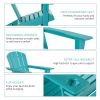 HDPE All-Weather Outdoor Adirondack Chair with Cup Holder,  330lbs Capacity, Light Blue