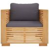 Patio Sofa Chair with Dark Gray Cushions Solid Wood Teak