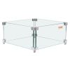 VEVOR Gas Fire Pit Wind Guard for Square Fire Table, 15 x 15 x 7 inch Clear Tempered Wind Guard for Firepits, 0.31 inch Thick Square Glass Shield