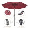 9ft Outdoor Patio Umbrella, with Solar-powered LED Light