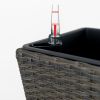 2-Pack Self-watering Planter - Hand Woven Wicker - Square - Expresso - as Pic