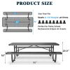 96" Expanded Metal Rectangular Picnic Table, Black