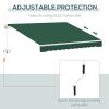 Outsunny 12' x 8' Retractable Awning Patio Awnings Sun Shade Shelter with Manual Crank Handle