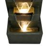 39.3inches High Concrete Modern Water Fountain with LED Lights