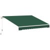 Outsunny 12' x 8' Retractable Awning Patio Awnings Sun Shade Shelter with Manual Crank Handle