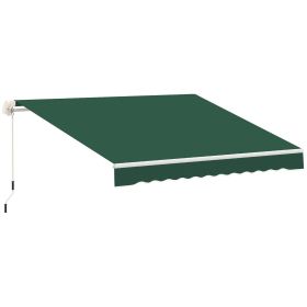 Outsunny 12' x 8' Retractable Awning Patio Awnings Sun Shade Shelter with Manual Crank Handle