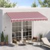 Outsunny 10' x 8' Retractable Awning, Patio Awnings, Sunshade Shelter w/ Manual Crank Handle, UV & Water-Resistant Fabric and Aluminum Frame for Deck