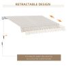 Outsunny 12' x 10' Retractable Awning Patio Awnings Sun Shade Shelter with Manual Crank Handle