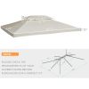 Outsunny 13' x 10' Gazebo Replacement Canopy, 2-Tier Top UV Cover for 9.84' x 9.84' Outdoor Gazebo, Cream White (Top Only)
