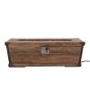 Outdoor Patio Concrete Fire table, Rectangle Gas Burning 56-Inch Fire Pit - 50,000 BTU, Wood Pattern Fire Table, Brown (Tank Cover not Included)