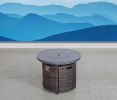 25" H x 32" W Aluminum Outdoor Fire Pit Table with Lid(Espresso)