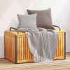 Patio Cushion Box 33.5"x17.7"x17.7"/20.9" Solid Wood Acacia and Steel