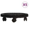 Plant Trolleys with Wheels 5 pcs Diameter 11.8" Black 374.8 lb