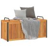 Patio Cushion Box 43.3"x17.7"x16.5"/20.9" Solid Wood Acacia and Steel