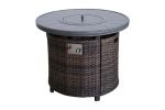 25" H x 32" W Aluminum Outdoor Fire Pit Table with Lid(Espresso)