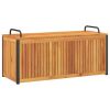Patio Cushion Box 43.3"x17.7"x16.5"/20.9" Solid Wood Acacia and Steel