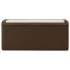 Patio Storage Box with Seat Cushion Brown 92.5 gal PP