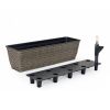 2-Pack Self-watering Planter - Hand Woven Wicker - Rectangular - Dark Gray - as Pic