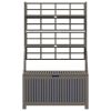 Storage Box with Trellis Gray 39"x19.7"x63" Solid Wood Acacia
