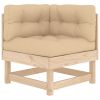 4 Piece Patio Lounge Set with Cushions Solid Wood