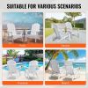 VEVOR Adirondack Chair Plastic Set of 2 All-Weather Folding Fire Pit White