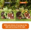 Garden Statue Cute Frog Face Turtles Figurines,Solar Powered Resin Animal Sculpture with 3 Led Lights for Patio