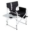 2-piece Padded Folding Outdoor Chair with Side Table and Storage Pockets,Lightweight Oversized Directors Chair for indoor, Outdoor Camping