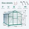 Polycarbonate Greenhouse,6'x 8' Heavy Duty Walk-in Plant Garden Greenhouse