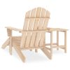 Patio Adirondack Chair with Ottoman and Table Solid Fir Wood