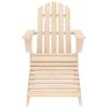 Patio Adirondack Chair with Ottoman and Table Solid Fir Wood