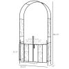 Outsunny 7.5' Metal Garden Arch with Gate, Garden Arbor Trellis for Climbing Plants, Roses, Vines, Wedding Arch for Outdoor Garden, Lawn, Backyard