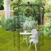 Metal Garden Arch Iron Garden Arbors Gazebo Dia81.3'' x 114.2'' High Birdcage Shape Pergola Pavilion for Wedding CeremonyOutdoor Black