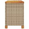 Patio Storage Box Beige 31.5"x15.7"x18.9" Poly Rattan Acacia Wood