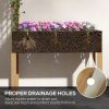 Outsunny Raised Garden Bed with Trellis for Climbing Plants, Elevated Wood Planter with Drainage Holes, Filter and Legs for Vegetable, Flowers