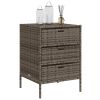 Patio Storage Cabinet Gray 21.7"x23.2"x31.5" Poly Rattan