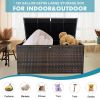 120 Gal. Outdoor Wicker Storage Box Waterproof, Resin Rattan Deck Box