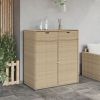 Patio Storage Cabinet Beige 41.3"x21.7"x44.5" Poly Rattan