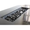 43' Smoked Glass Metal Rectangle Fire Pit
