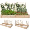 Raised Garden Bed with 2 Planter Boxes and 3 Trellis Natural