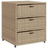 Patio Storage Cabinet Beige 21.7"x23.2"x27.2" Poly Rattan