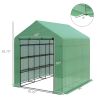 Walk-in Greenhouse for Outdoors with Roll-up Zipper Door,