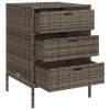 Patio Storage Cabinet Gray 21.7"x23.2"x31.5" Poly Rattan